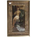 FERRUCCIO BARUFFI (Caravaggio 1889 - 1958) Young girl Oil on panel, cm. 40 x 19,5 Signed bottom