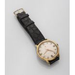WRIST WATCH, BRAND ZENITH gilded steel case, manual movement, champagne enamel dial with applied