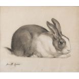 HENRIETTE RONNER-KNIP (Amsterdam 1821 - Ixelles 1909) Rabbit Charcoal and white lead on paper, cm.