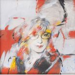 CONTEMPORARY PAINTER Monica Vitti Tempera and oil on canvas, cm. 45 x 45 Signature and title on