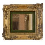 SMALL FRAME IN GILDED WOOD AND PLASTER, 19TH CENTURY decorated with leaves, roccailles and