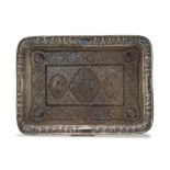 SMALL TRAY IN SILVER, PROBABLY ETHIOPIA, EARLY 20TH CENTURY, to rectangular base, entirely