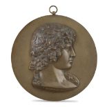 HIGH-RELIEF SCULPTURE IN BRONZE, F. BARBEDIENNE LATE 19TH CENTURY decorated with profile of