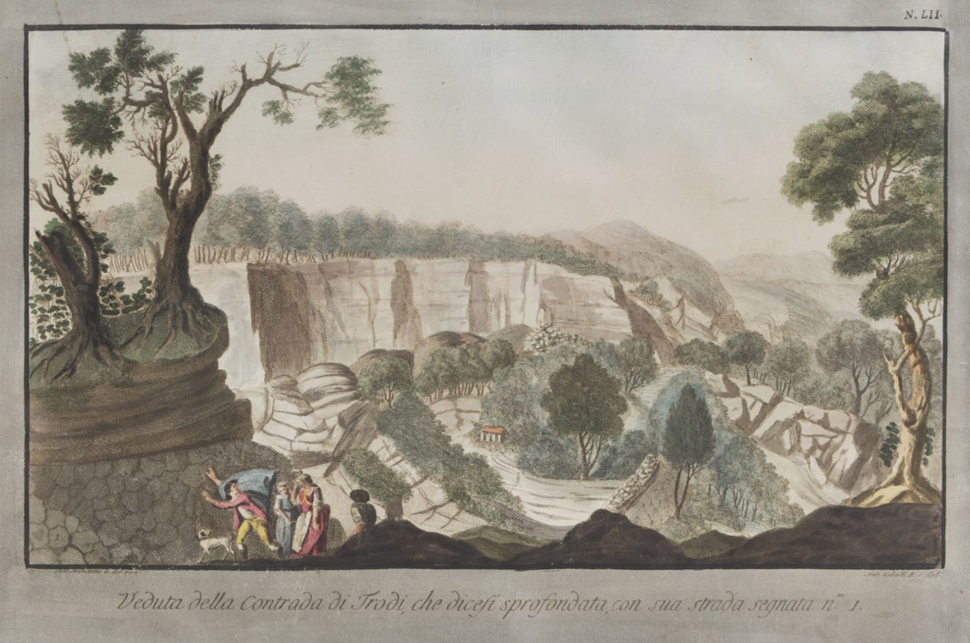ARCHITECT OF THE 18TH CENTURY Birth of Polistina View of the region of Trodi Pair of watercolored