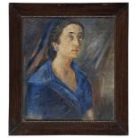 ITALIAN PAINTER OF THE 20TH CENTURY Lady's portrait Oil on cardboard cm. 65 x 58 Signed 'R.