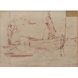 NEAPOLITAN PAINTER, LATE 19TH CENTURY Fishermen Red pen on paper, cm. 14,5 x 20 Signed 'V. Caprile',