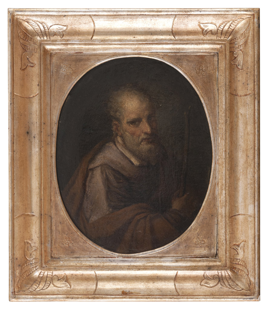 LOMBARD PAINTER, 18TH CENTURY ELDERLY WITH BATON Oil on oval canvas, cm. 38 x 30 CONDITIONS OF THE