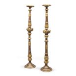 A PAIR OF FLOOR CANDLESTICKS, PROBABLY ROME LATE 18TH CENTURYin fake briar and gilt lacquered