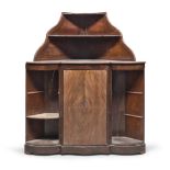 ANGULAR CHEST IN MAHOGANY, 19TH CENTURY moved front, hutch with one shelf. Lower part with central