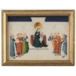 Italian painter, 19TH CENTURY Madonna with child and Saints with sacred scriptures