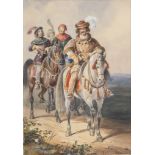 FRANCESCO SAVERIO ALTAMURA (Manner 1826 - Naples 1897) Renaissance horsemen Watercolours on paper,