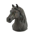 HEAD OF HORSE IN BRONZE, EARLY 20TH CENTURY with burnished patina. Measures cm. 26 x 15 x 22.