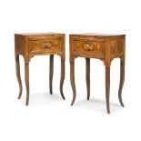 A NICE PAIR OF BEDSIDES IN CHERRY TREE, PROBABLY TUSCANY, LATE 18TH, EARLY 19TH CENTURY with threads