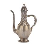 SILVER COFFEEPOT, PUNCH NEW YORK 1890/1895 twisted body, handle with separators in ivory.
