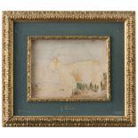 ITALIAN PAINTER 19TH CENTURY Goat in landscape Watercolour on paper, cm. 20 x 25 Signed 'G. Palizzi'
