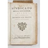 ANTIQUE GUILDS D. Moro, Sindacato degli Officiali. A volume. Ed. Naples 1767. Full parchment with