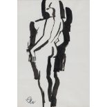 LUCIO VENNA (Venice 1897 - Florence 1974) Female nude Watercolor on paper, cm. 25 x 17 Signature