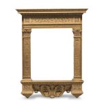 TABERNACLE FRAME, LATE 19TH CENTURY in giltwood, of sixteenth-century taste. Sides as istoriated