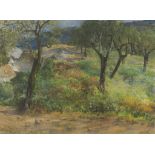 AUGUST CORELLI (Rome 1853 - 1918) On the road of the Costasole Pastels on paper, cm. 52 x 70