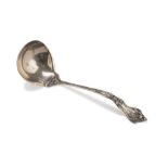 LADLE IN SILVER, PUNCH UNITED STATES, TAUNTON, MID-19TH CENTURY handle chiselledl to roccailleses,