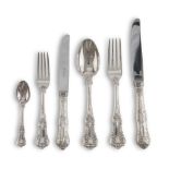 SIX PIECES OF SILVERPLATED FLATWARE, Punch Florence 20TH CENTURY with chiseled handles.