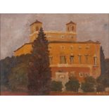 CHARLES QUAGLIA (Terni 1903 - Rome 1970) Villa Mdici, 1967 Oil on faesite cm. 70 x 80,5 Signature
