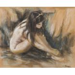 PAINTER OF THE 20TH CENTURY Female nude Pastels on paper, cm. 57 x 67 Signature bottom right PITTORE