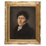 FRENCH PAINTER, EARLY 19TH CENTURY Portrait of young Gentleman Oil on canvas, cm. 46 x 36 Gilded