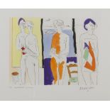 SANTE MONACHESI (Macerata 1910 - Rome 1991) Standing nude Four standing figures Two engravings