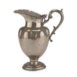 SILVER PITCHER, PUNCH AUSTRIA-HUNGARY PRAGUE 1867/1922 fluted body. Title 800/1000. Measures cm.