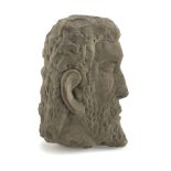 SCULPTURE IN BASALT, INDEFINABLE EPOCH representing a profile of man. Measures cm. 23 x 17 x 10.