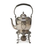 SILVER-PLATED SAMOVAR, Germany GEISLINGEN, LATE 19TH CENTURY body decorated with coats of arms and