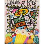 BRUNO DONZELLI Naples 1941 Colazione da Mirò Oil on canvas, cm. 30 x 24 Title in the work Signature,