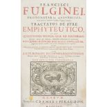 JURIDICAL ANTIQUE F. Fulginei, Emphyteutico. A volume. Ed. Geneva 1717. Half leather, defects and