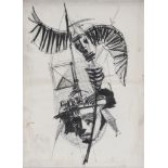 FRANK GARELLI (Dawn 1909 - 1973) Without title, '60s Pencil and charcoal on paper, cm. 44 x 31 Not