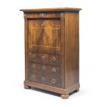 A BEAUTIFUL SECRETAIRE IN BRIAR OF WALNUT, VENETIAN OR AUSTRIA 19TH CENTURY flip top with reserves