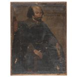 NORTHERN ITALY PAINTER Portrait of a nobleman Oil on canvas, cm. 97,5 x 73, 5 Inscription with