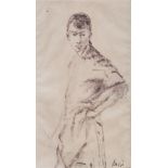 REPRODUCTION of pastel representing a youth in three quarters pose. Measures of the sheet, cm. 45