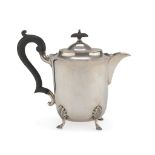 SILVER-PLATED MILK JUG, PUNCH SHEFFIELD 1872/1886 wooden handle and knob. Silversmiths William R.