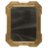 SMALL GILTWOOD MIRROR, END 19TH CENTURY engraved with leaf motifs. Measures cm. 65 x 52. PICCOLA