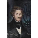 ELICA BALLA (Rome 1914 - 1995) Portrait of Donizetti Oil on hardboard, cm. 60,5 x 40 Signature