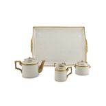 PORCELAIN SERVICE, RICHARD GINORI, FIRST HALF OF THE 20TH CENTURY in white enamel and gold.