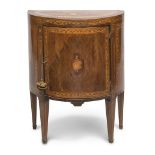SMALL CRESCENT SIDEBOARD, EARLY 20TH CENTURY of eighteenth-century style, in rosewood and violet
