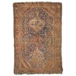 CARPET SHIRAZ, EARLY 20TH CENTURY triple central medallion with sketches to flowers and adorned