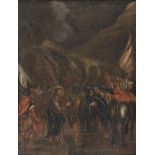 PAINTER SOUTHERN ITALY, 18TH CENTURY The procession to Calvary Oil on canvas, cm. 50 x 38 Gilded