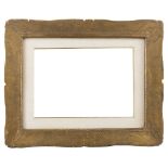 GILTWOOD FRAME, NAPLES EARLY 20TH CENTURY engraved with leaves on grid. Inner size cm. 50 x 35.