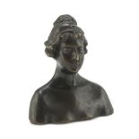 GERMAN SCULPTOR, LATE 19TH CENTURY Woman's bust Bronze with burnished patina, cm. 12,5 x 12 x 5