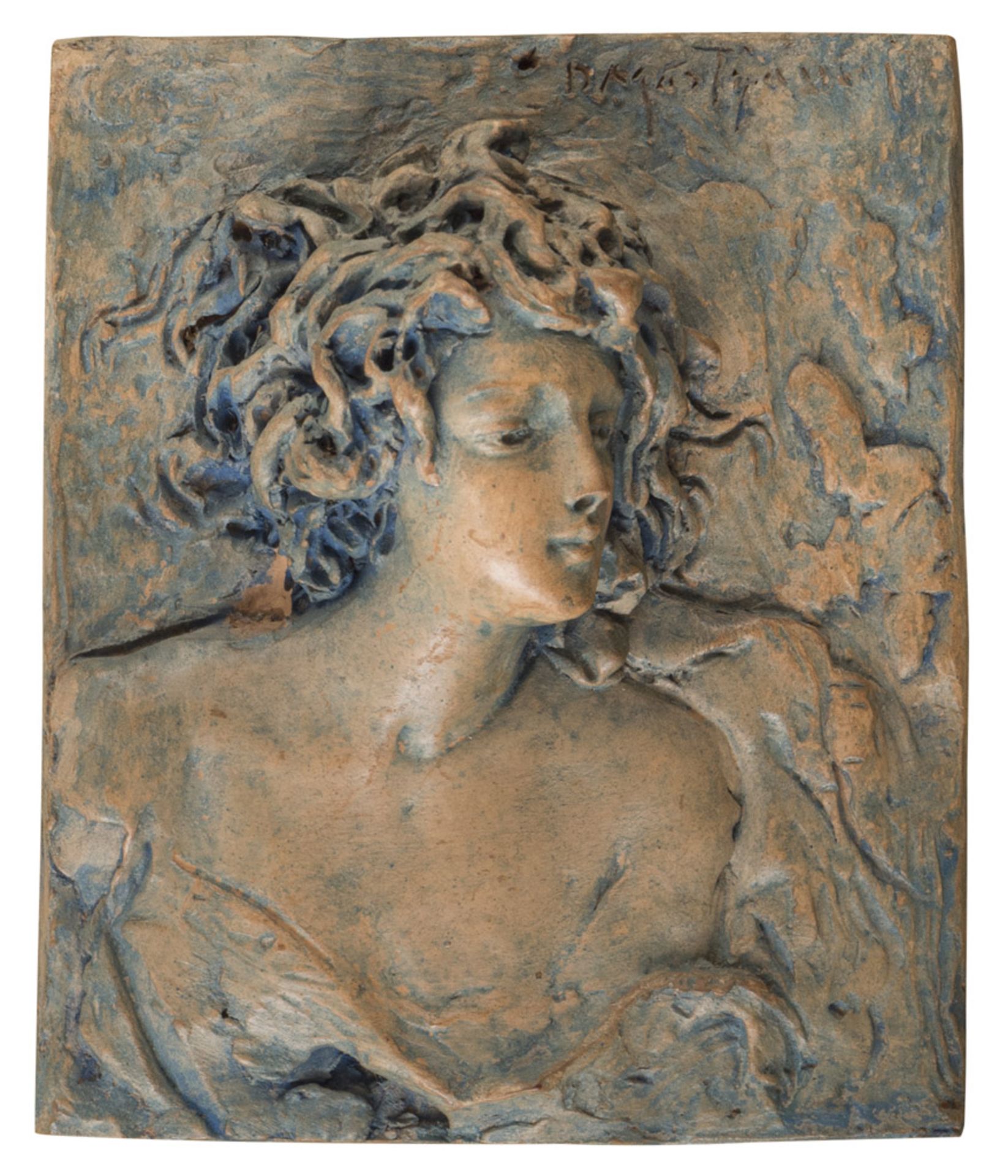 DOMENICO MASTROIANNI (Arpino 1876 - Rome 1962) Woman High-relief sculpture in earthenware, cm. 19