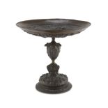 CAKESTAND IN BRONZE, FRANCE SECOND HALFOF THE 19TH CENTURY with bas-relief of Roman scene.