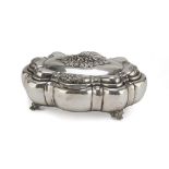 SILVER BOX, ITALY 1944/1968 lobed and embossed body with motifs of flowers and leaves. Title 800/